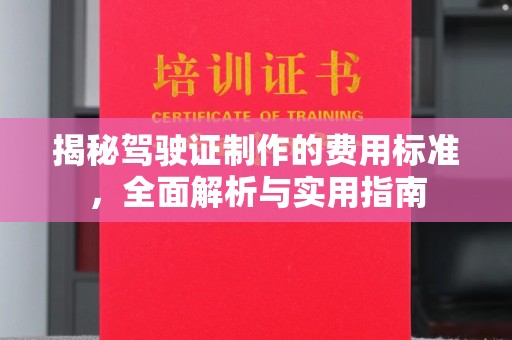 兴仁揭秘驾驶证制作的费用标准，全面解析与实用指南