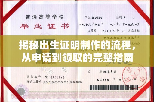 兴仁揭秘出生证明制作的流程，从申请到领取的完整指南